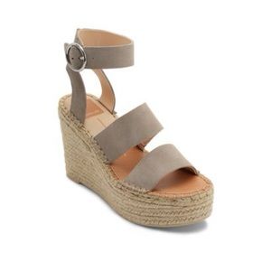 Shae Dolce Vita Espadrille Wedge in Grey Suede